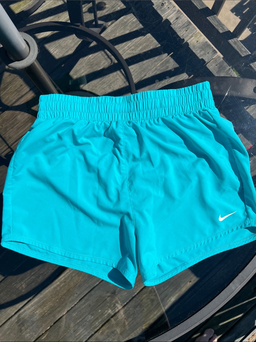 Nike Girls Aqua Athletic Running Shorts
